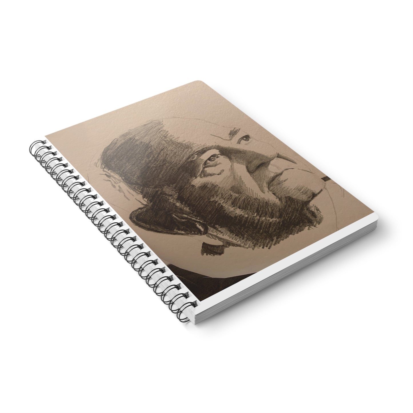 An original JC-Portraits drawing, Portrait Sketch A5 Wire bound Notebook — I Conquered - Artist Journal & Sketchbook