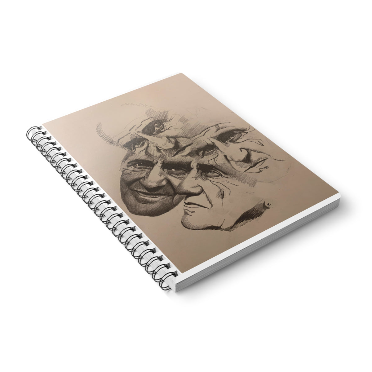 A5 Wire-bound Sketch Notebook — Multiple Portrait Pencil Art Cover