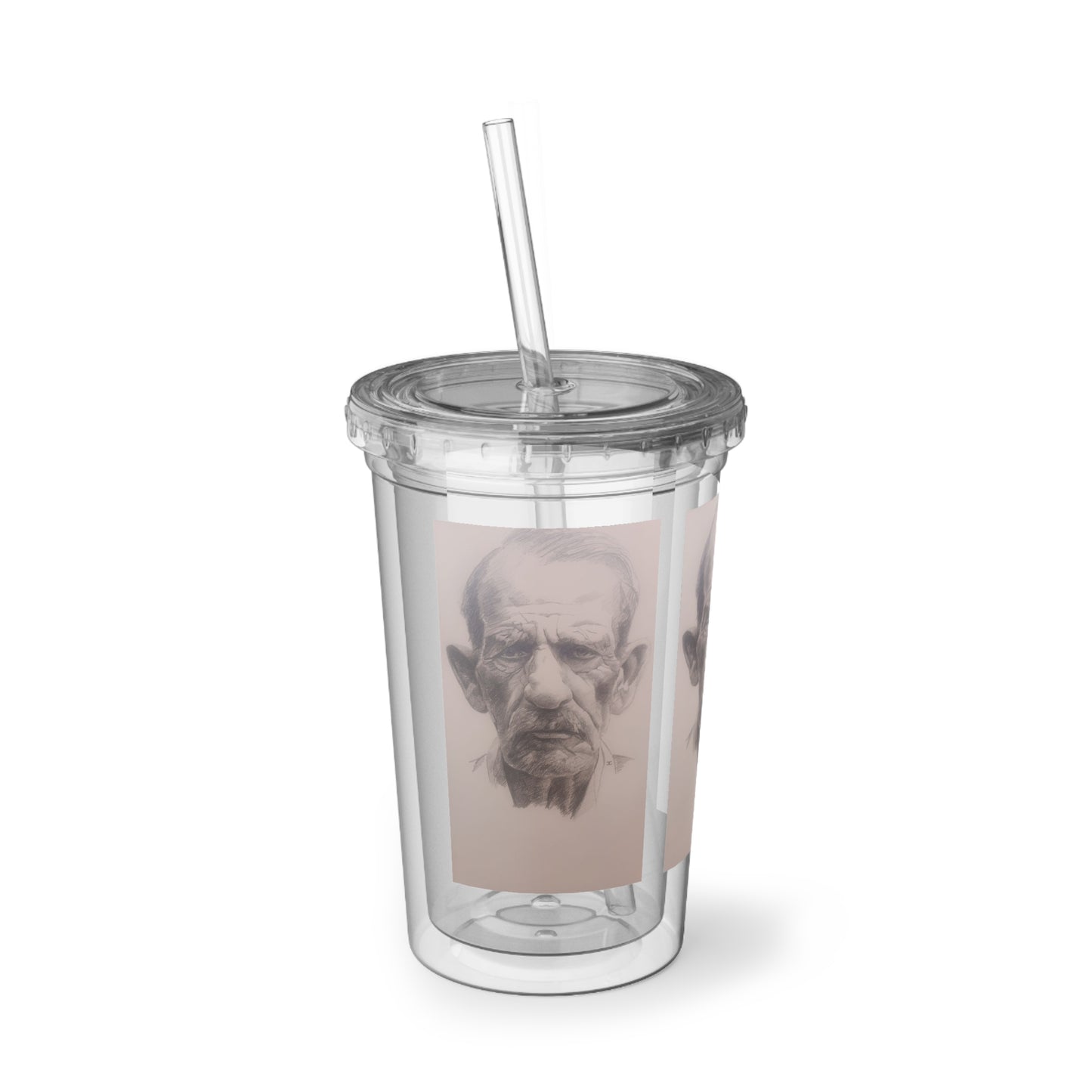 Old Cowboy JC Portrait Acrylic Tumbler — Suave Gothic Face Design