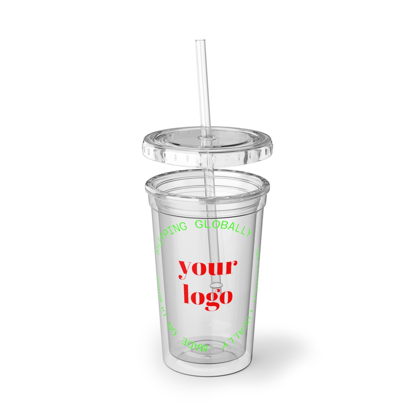 Clear Acrylic Tumbler with Straw — Custom Logo Cold Cup