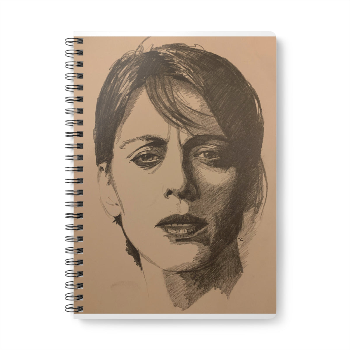 Deep Thought portrait wire-bound A5 Notebook — Lined Journal for Artists & Writers