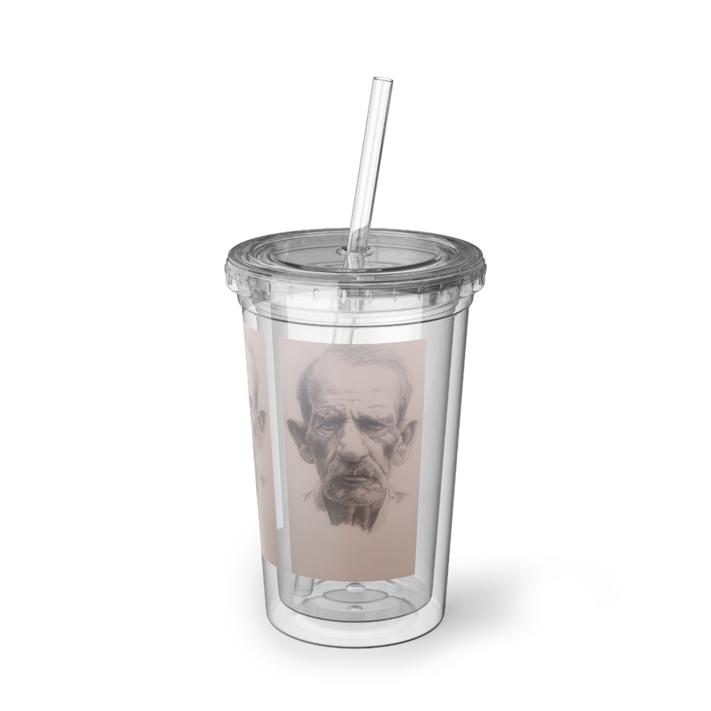 Old Cowboy JC Portrait Acrylic Tumbler — Suave Gothic Face Design