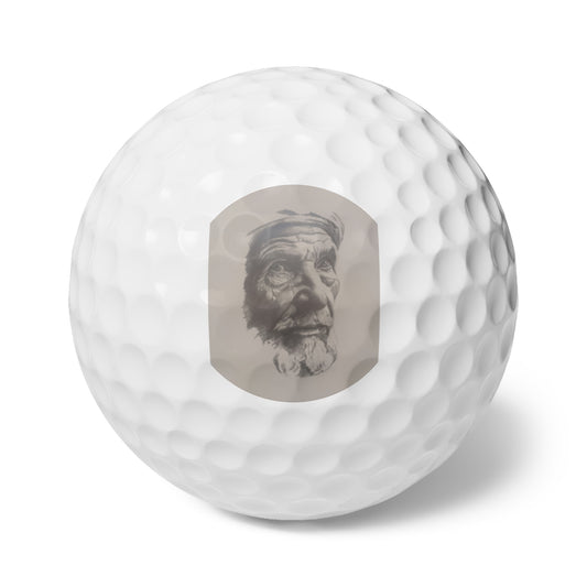 An original JC-Portraits drawing, Golf Balls, Moroccan Farmer, 6pcs