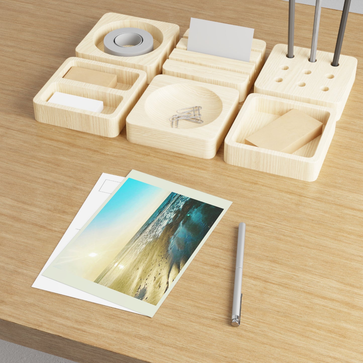 Beach Sunset Fine Art Postcards — Serene Coastal Photo Greeting Cards (Set)