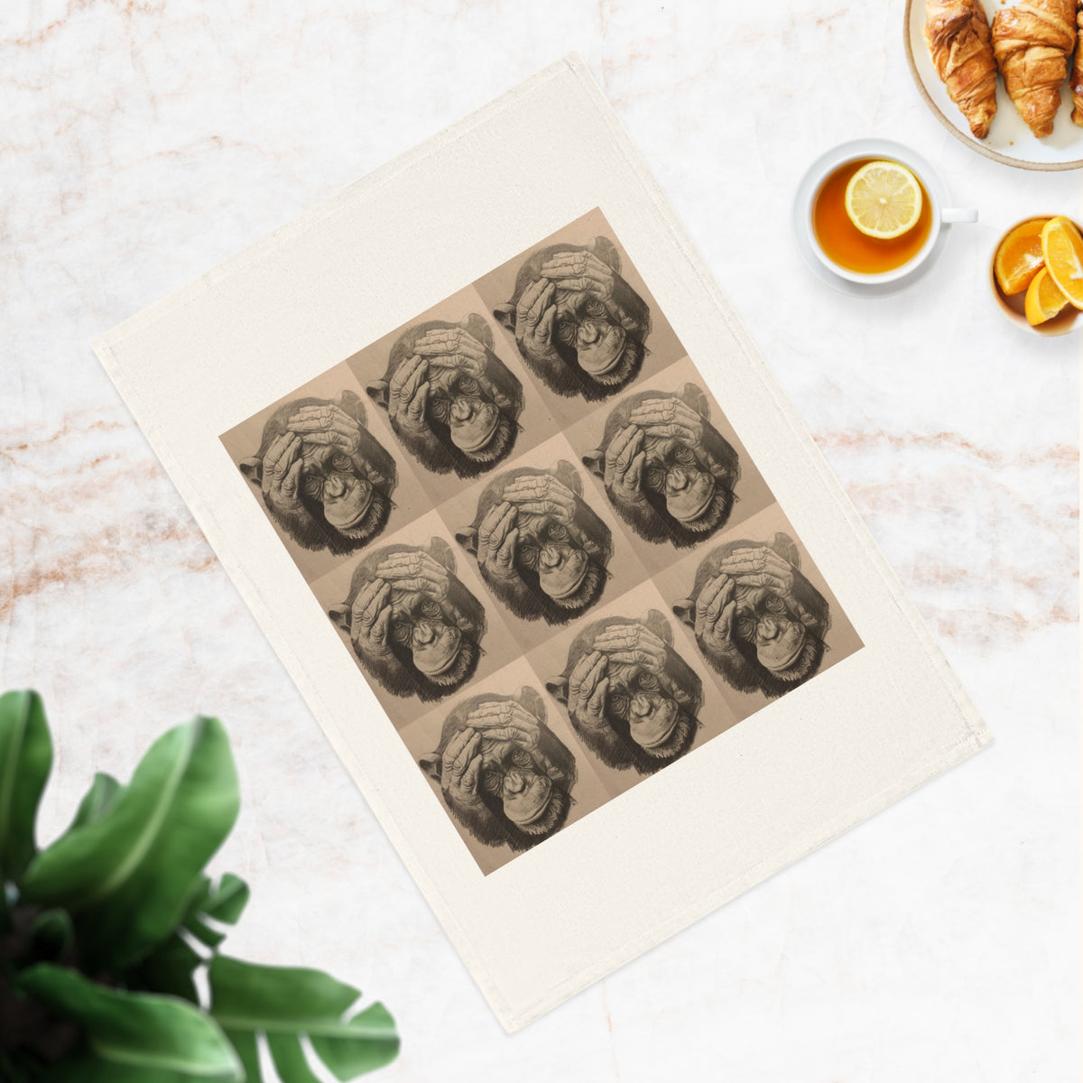 An Original JC-Portraits Drawing — Tea Towel — The Chimp