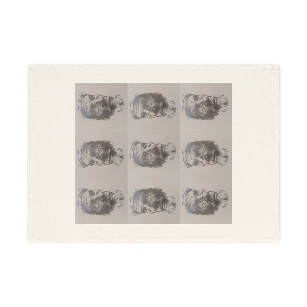 An Original JC-Portraits Drawing — Tea Towel — The Moroccan Farmer Portrait Grid