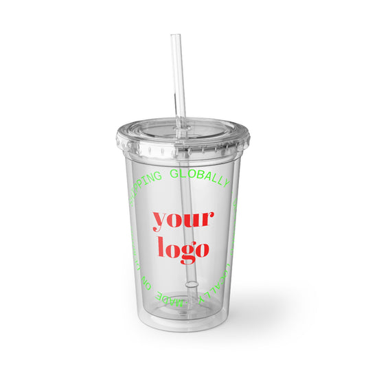 Clear Acrylic Tumbler with Straw — Custom Logo Cold Cup