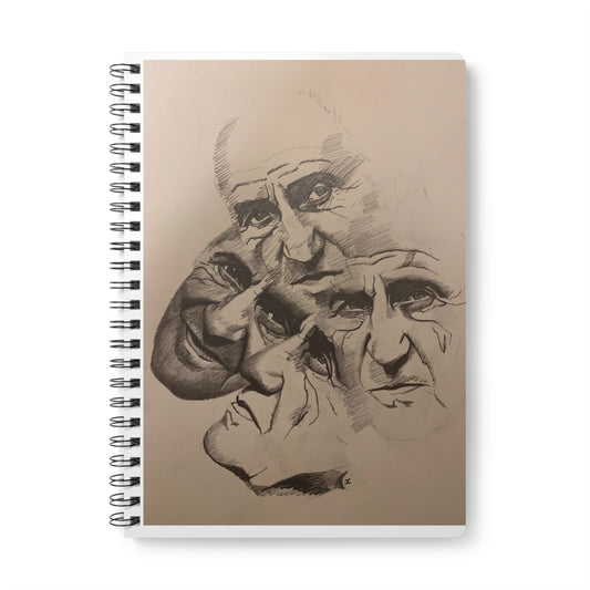 A5 Wirobound Sketch Notebook — Multiple Portrait Pencil Art Cover