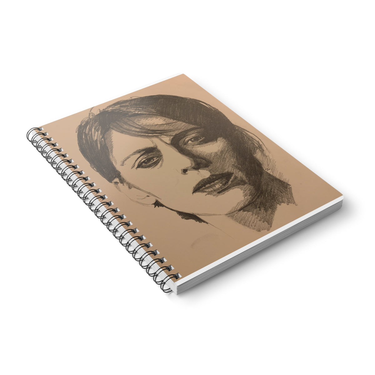 Deep Thought portrait wire-bound A5 Notebook — Lined Journal for Artists & Writers