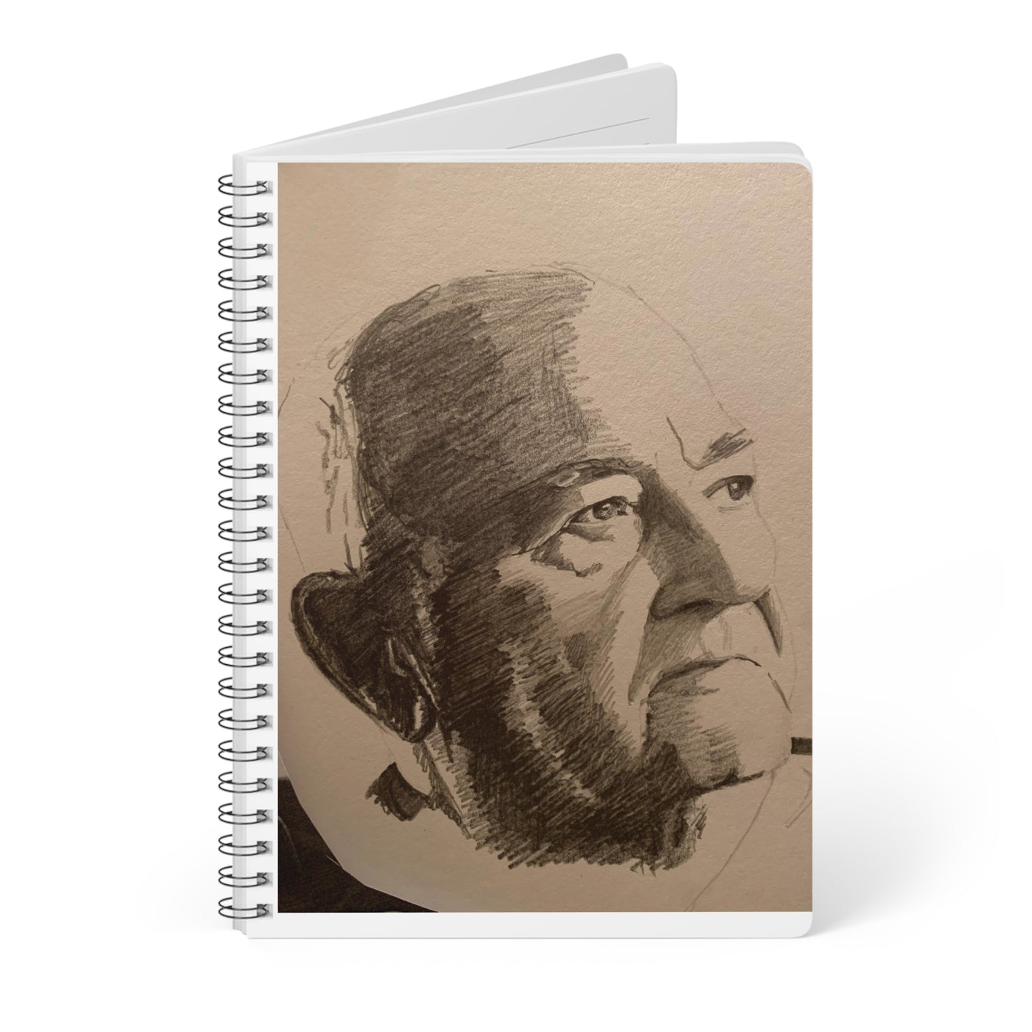 An original JC-Portraits drawing, Portrait Sketch A5 Wire bound Notebook — I Conquered - Artist Journal & Sketchbook