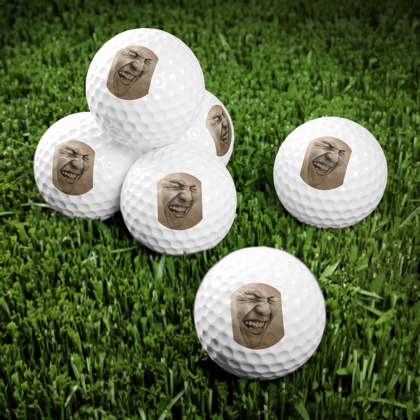 Golf Balls, Laugh, 6pcs