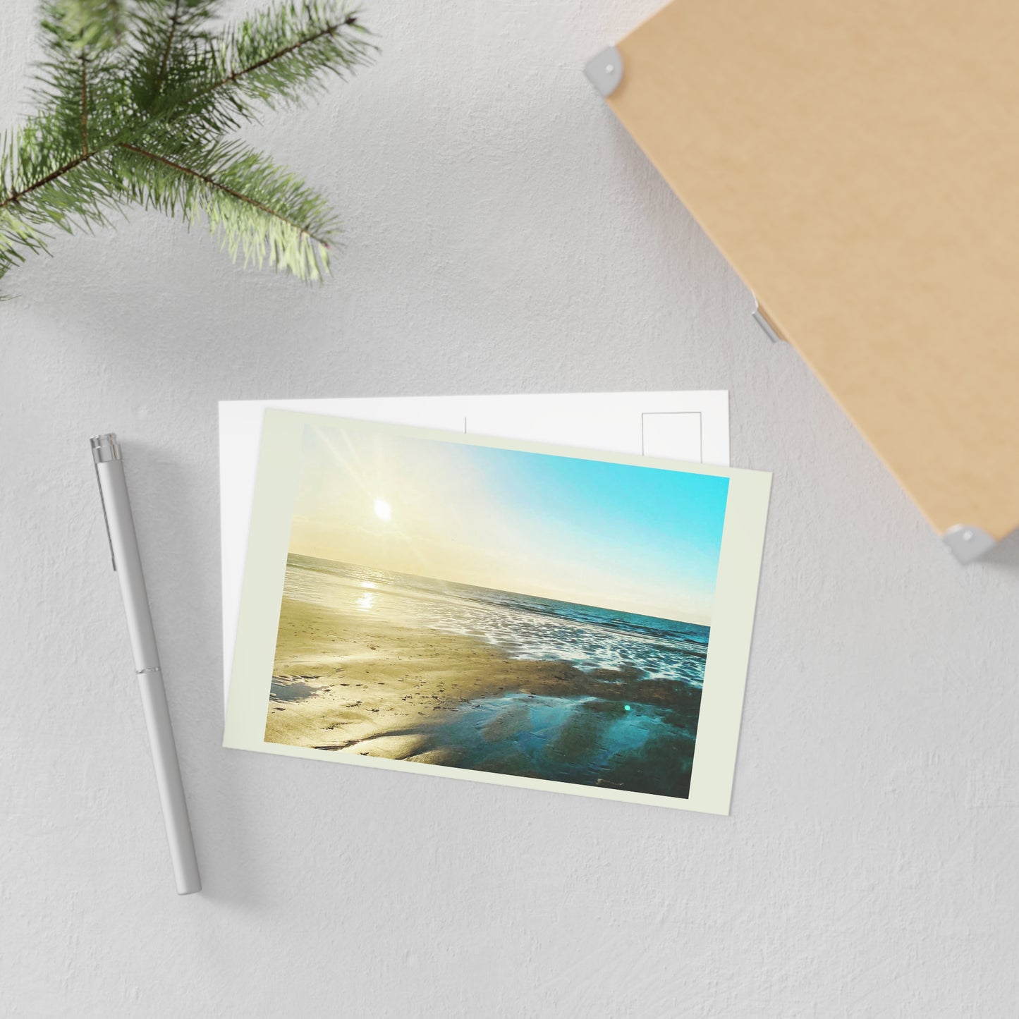 Beach Sunset Fine Art Postcards — Serene Coastal Photo Greeting Cards (Set)