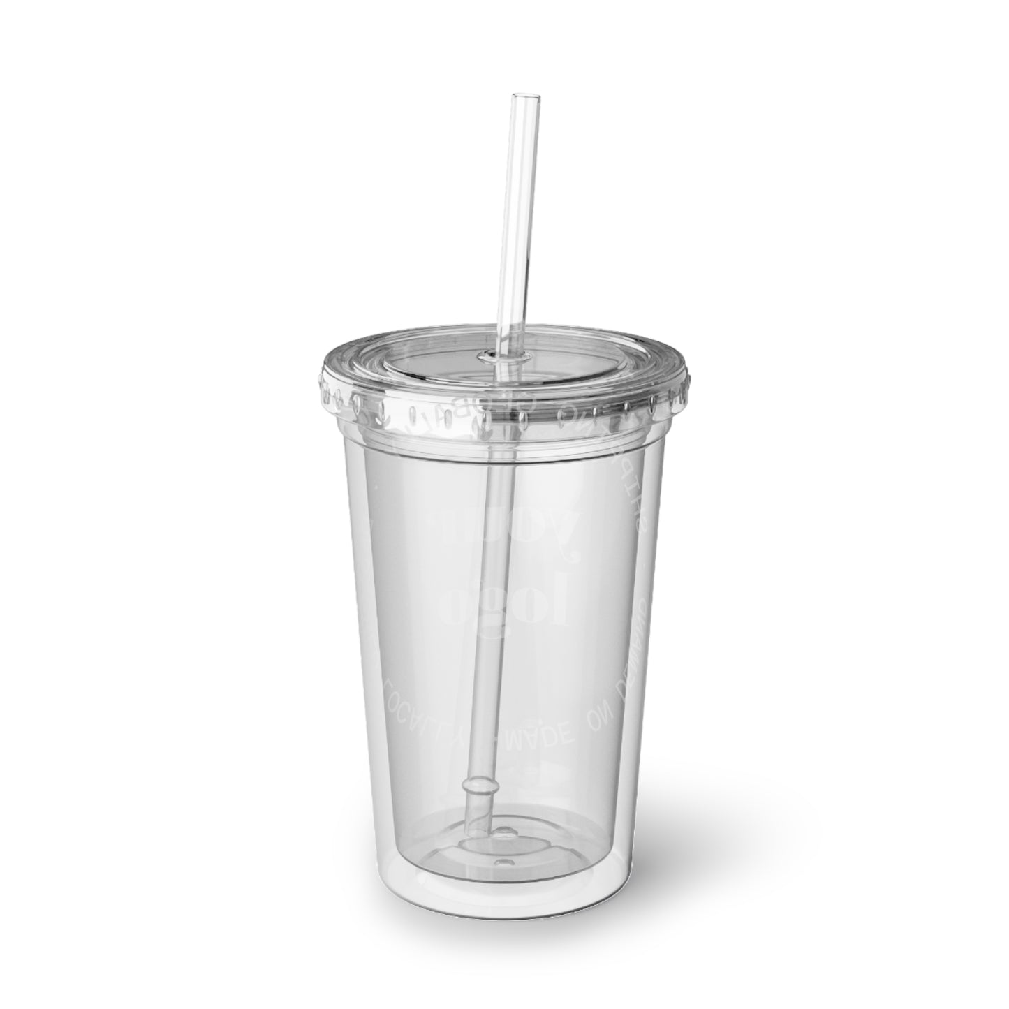 Clear Acrylic Tumbler with Straw — Custom Logo Cold Cup