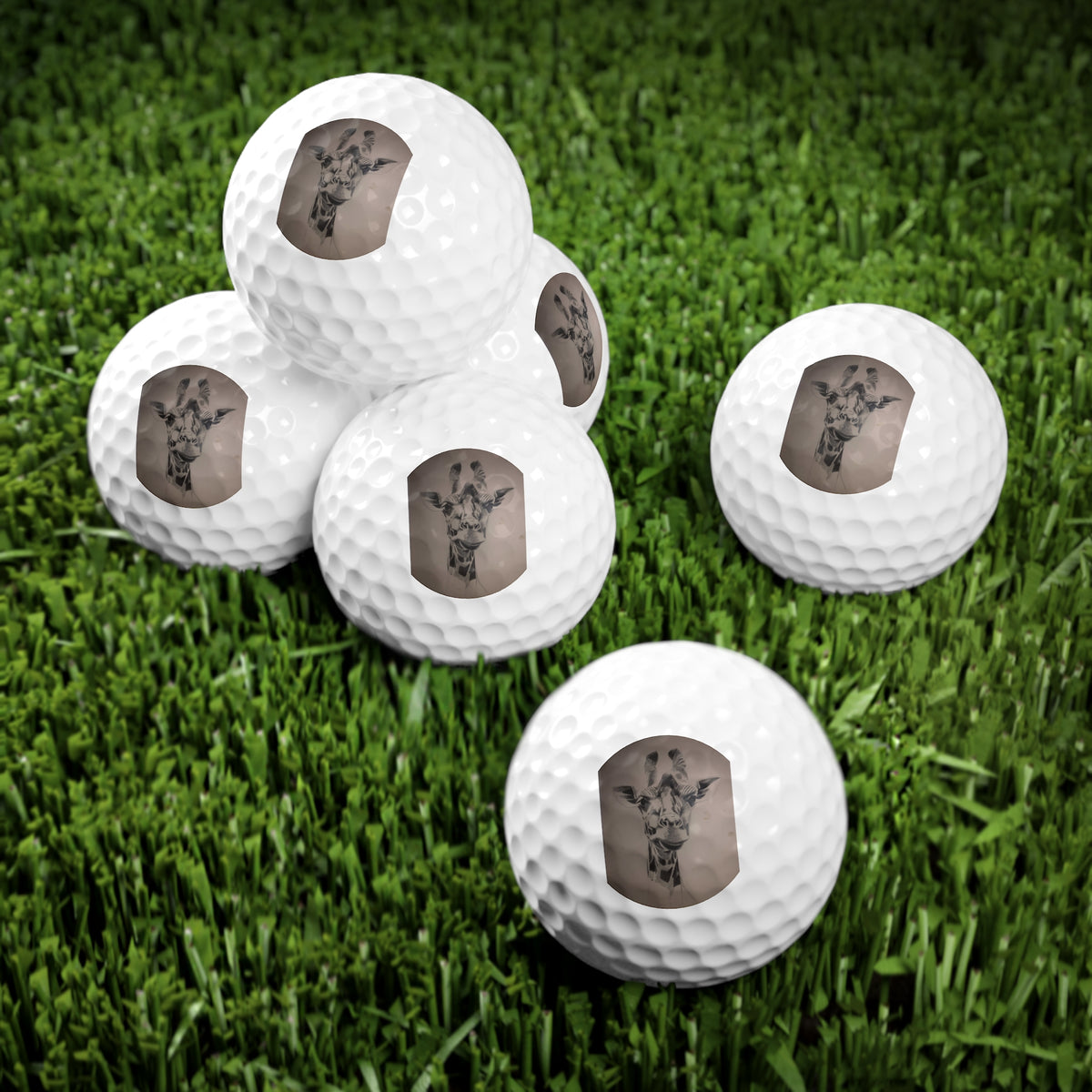 Golf Balls, Giraffe, 6pcs