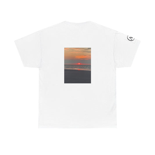 Sunset Beach Photo Tee — Relaxed Coastal Graphic T-Shirt