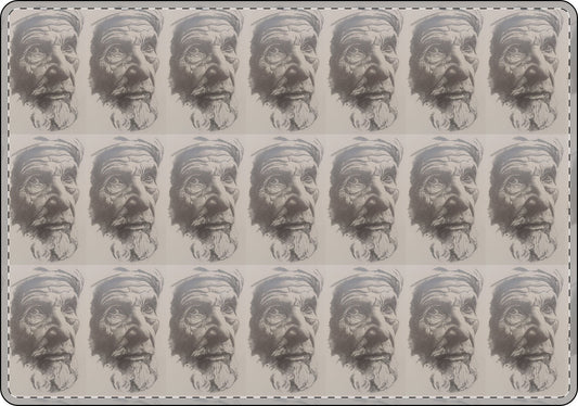 An original JC-Portraits drawing, MacBook Case — Repeating Grayscale Moroccan Farmer Portrait Pattern